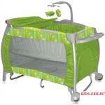 Кровать - манеж I'LOUNGE Rocker, зеленый / Green Puzzle / BERTONI