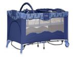 Кровать - манеж Bertoni Travel Kid 2R, синий / Blue Puzzle / BERTONI